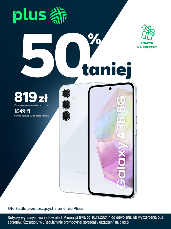 Samsung Galaxy A35 taniej w Plusie